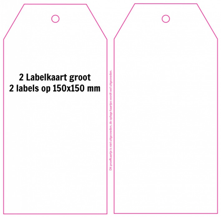 2 Labelkaart groot, 2 labels op 150x150 mm voor