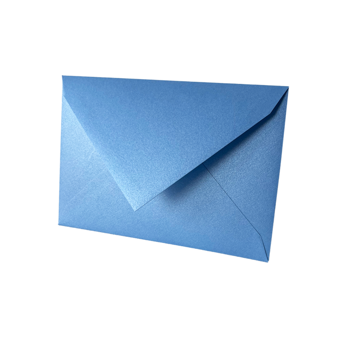 Envelop metallic ijsblauw