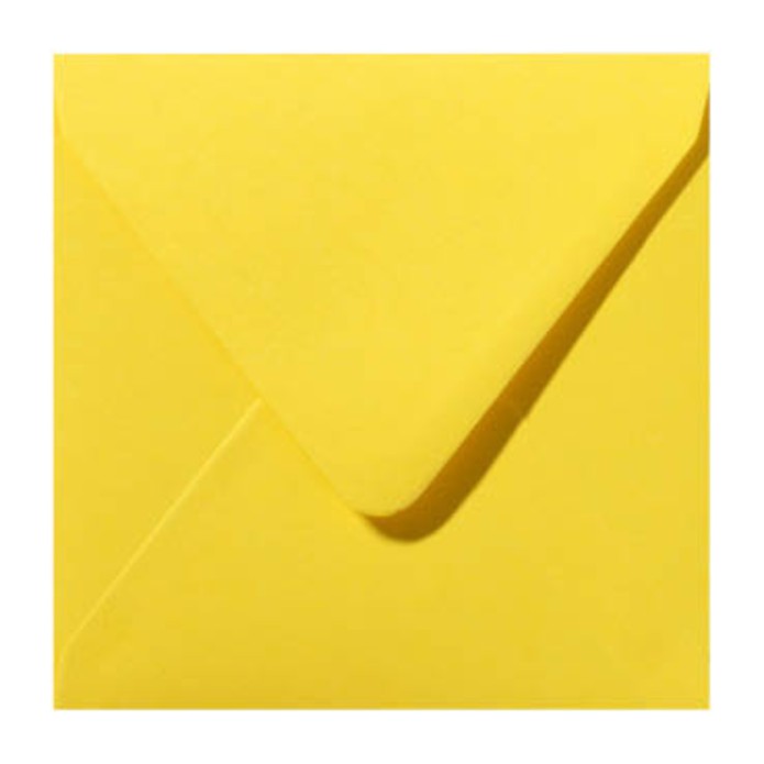 Envelop geel 13x13cm