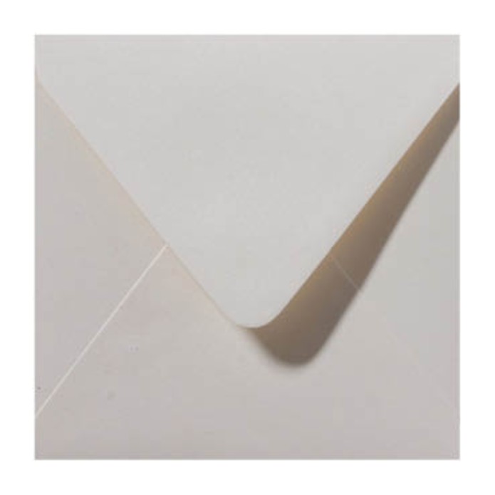 Envelop metallic ivoor wit 13x13cm