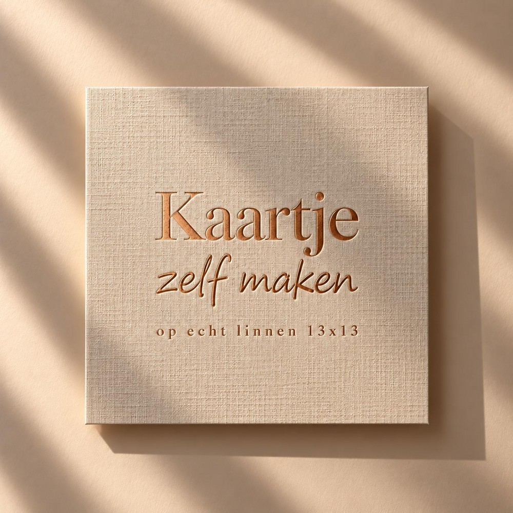 Linnen stof kaartje zelf maken 13x13 - Enkel vierkant