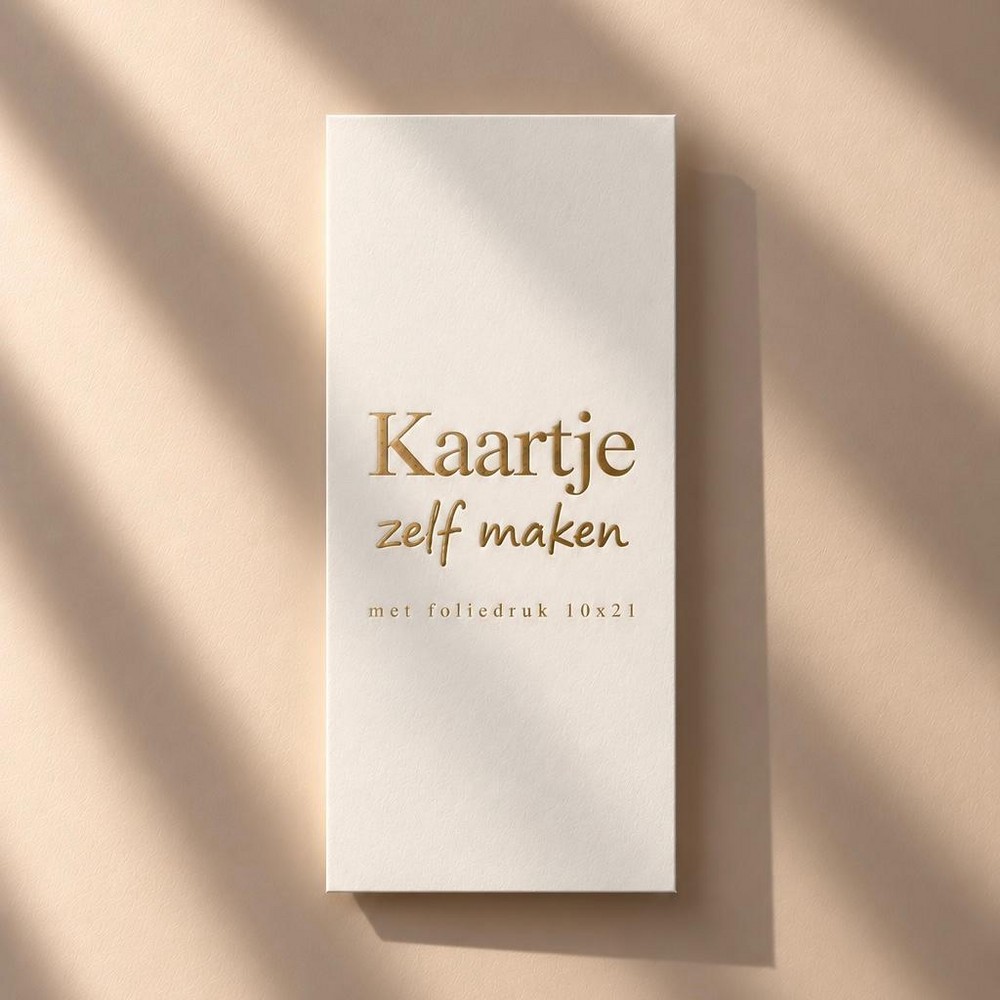 Kaartje zelf maken 10x21 - Enkel staand met folie