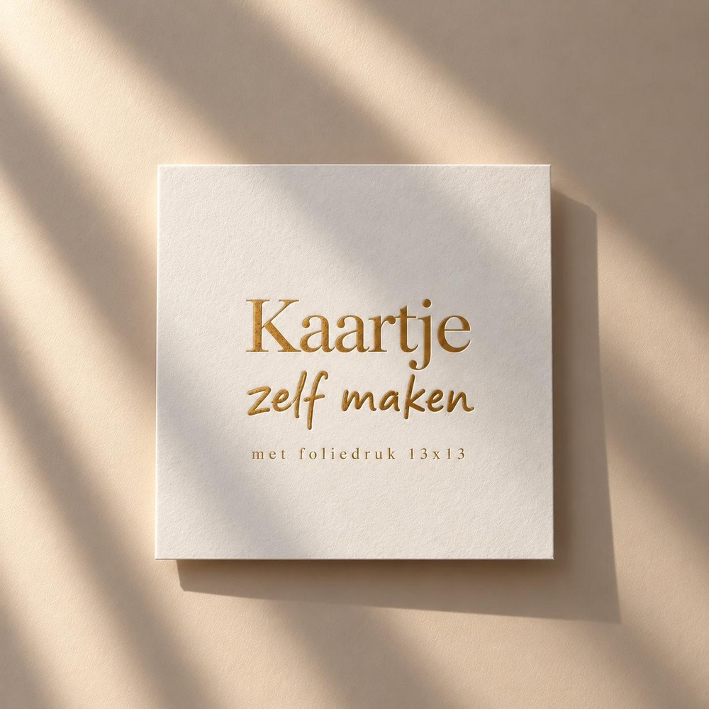Kaartje zelf maken 13x13 - Enkel vierkant met folie
