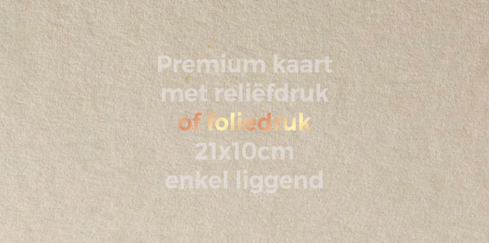 Kaartje zelf maken 21x10 - Enkel liggend met reliëfdruk op gekleurd papier