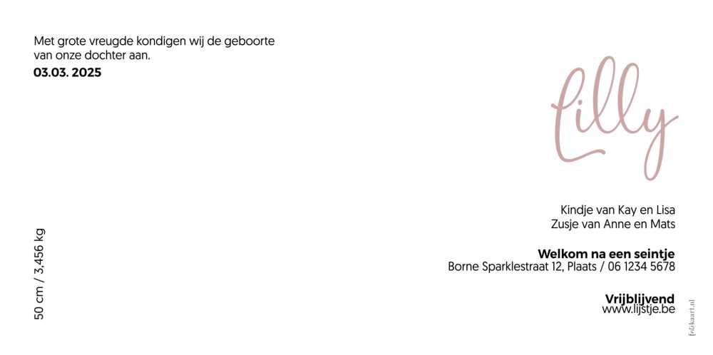 kaart achterzijde