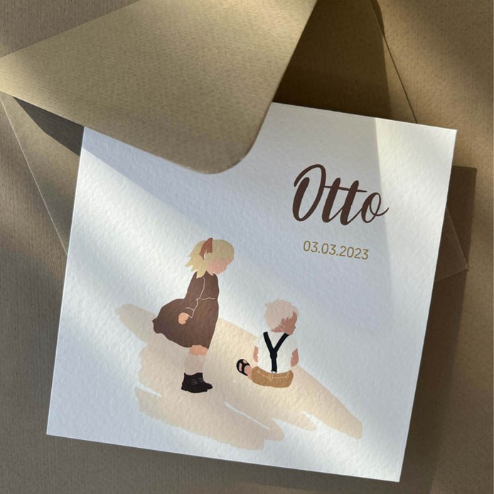 otto-geboortekaartje-grote-zus-met-silhouet