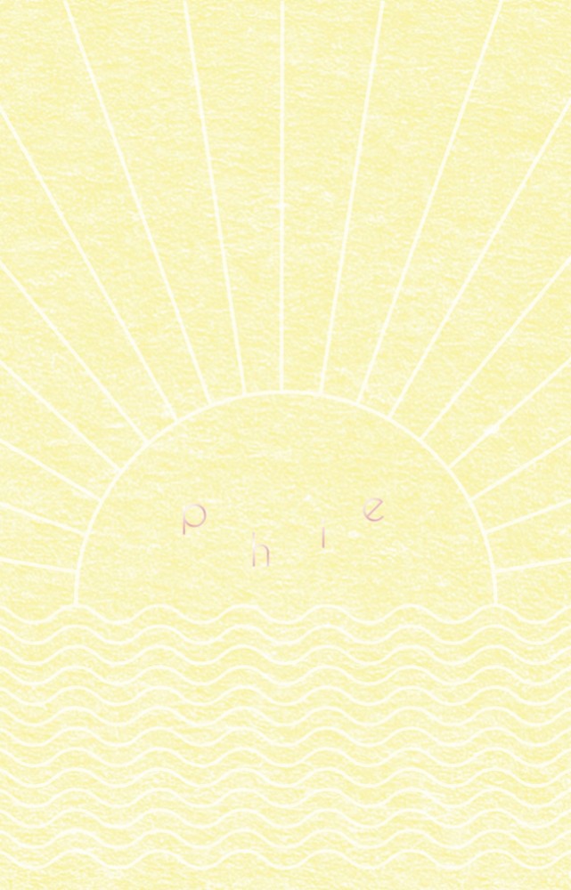 Minimalistisch zomers geboortekaartje met zon en zee van reliëfdruk.