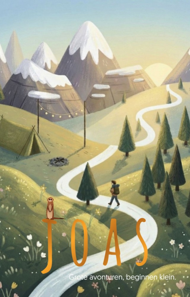 Avontuurlijk geboortekaartje met bergen en natuur