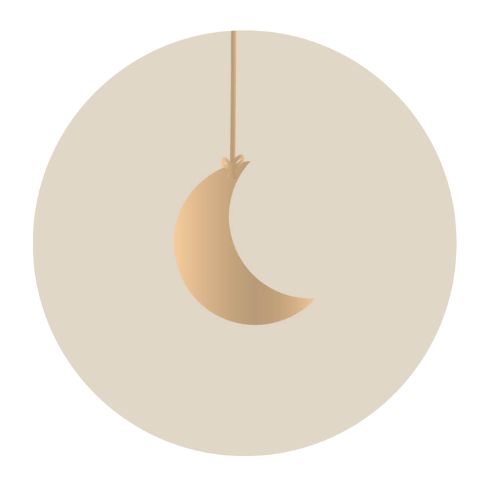 Sluitsticker beige, gouden maan