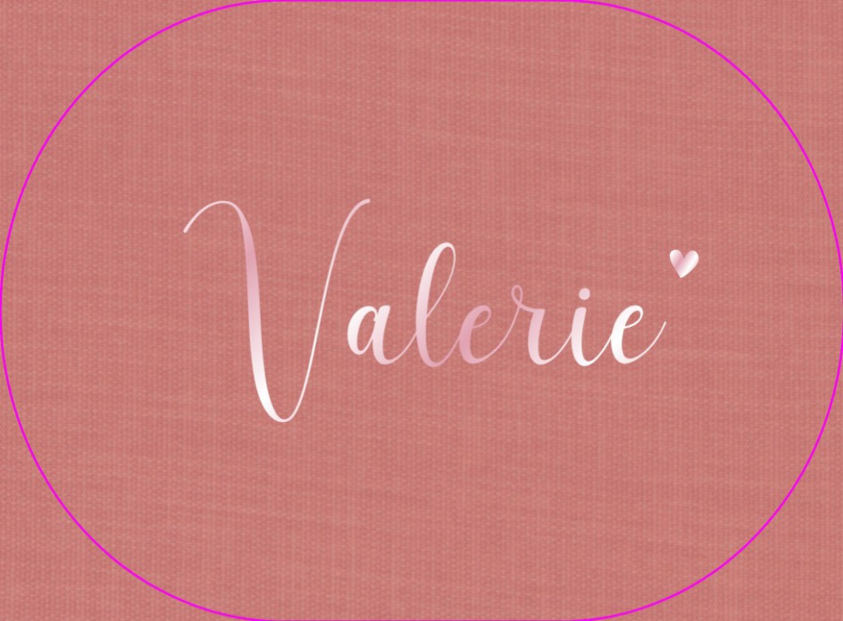 Elegant ovaal geboortekaartje Valerie op linnen papier met subtiele folie