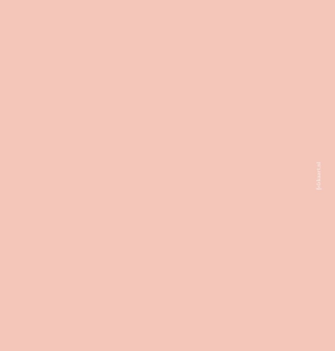 Vierkant roze geboortekaartje met veertje in goudfolie