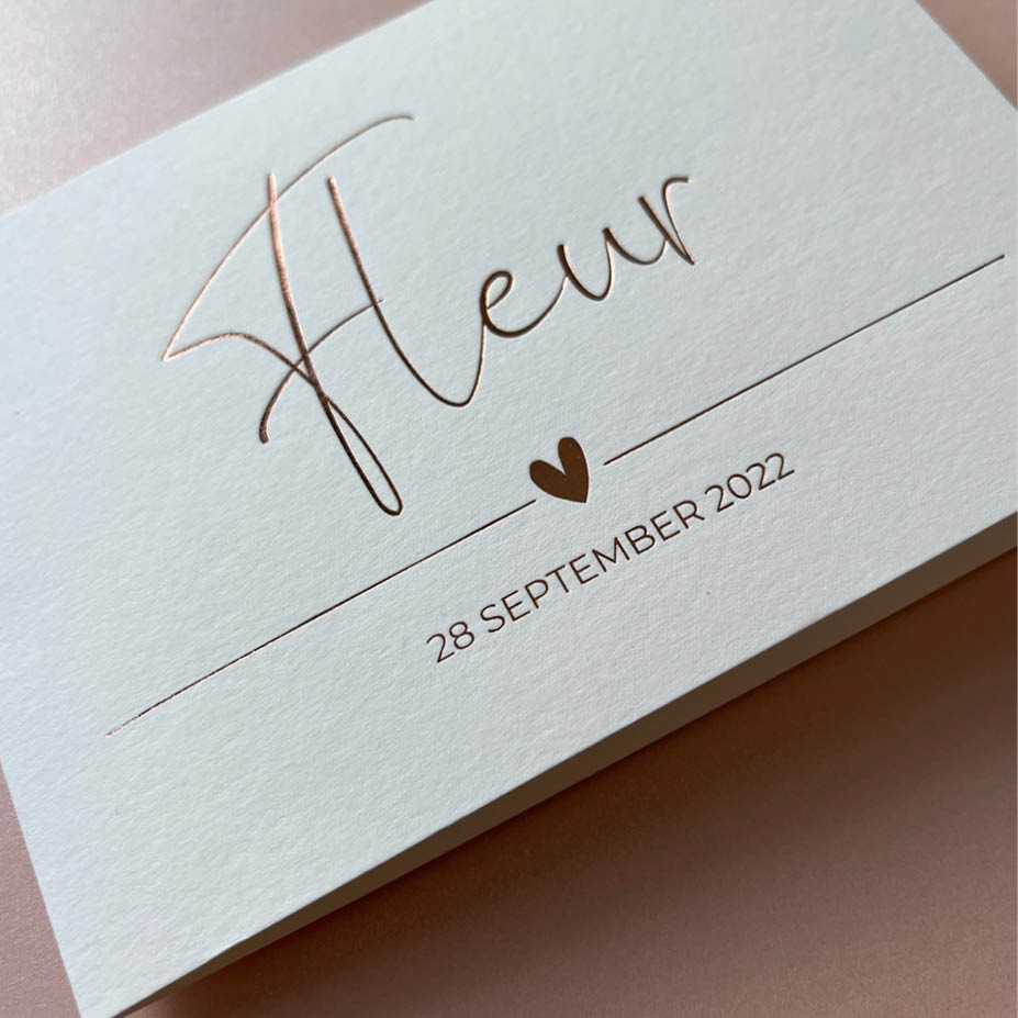 Old Mill 300gr + rosé goudfolie | Origineel kaartje Rosie