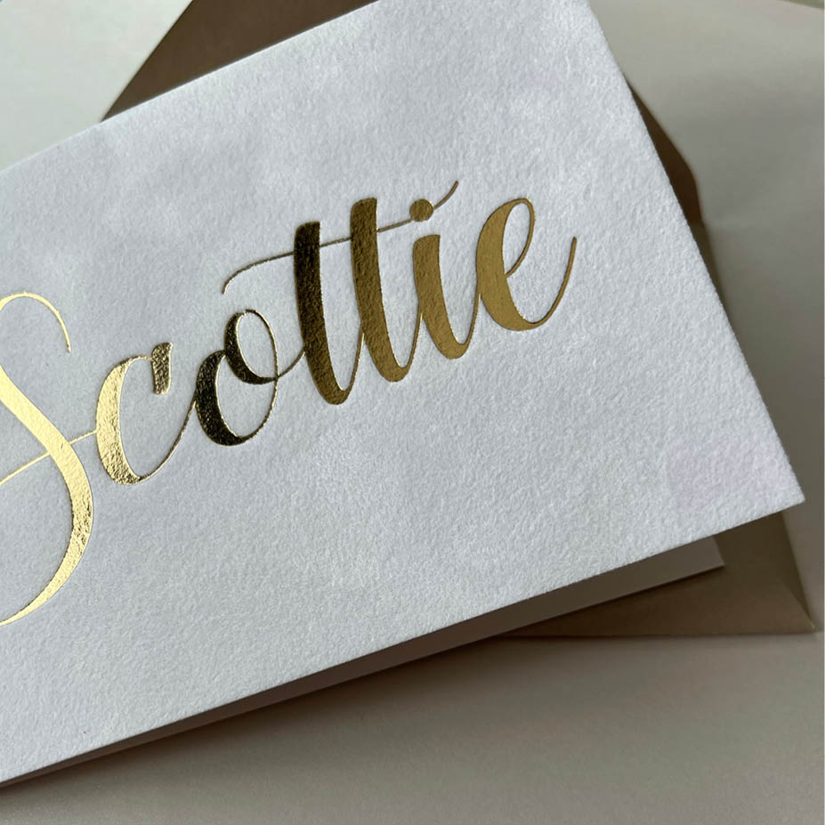 Velvet wit + goudfolie | Origineel kaartje zelf maken