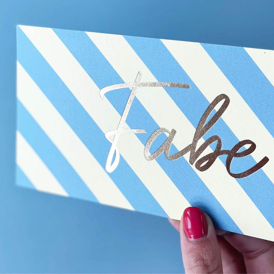 Gmund 300gr + goudfolie | Origineel kaartje Stef