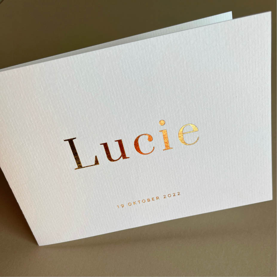 Structuurpapier + goudfolie | Origineel kaartje Lauren