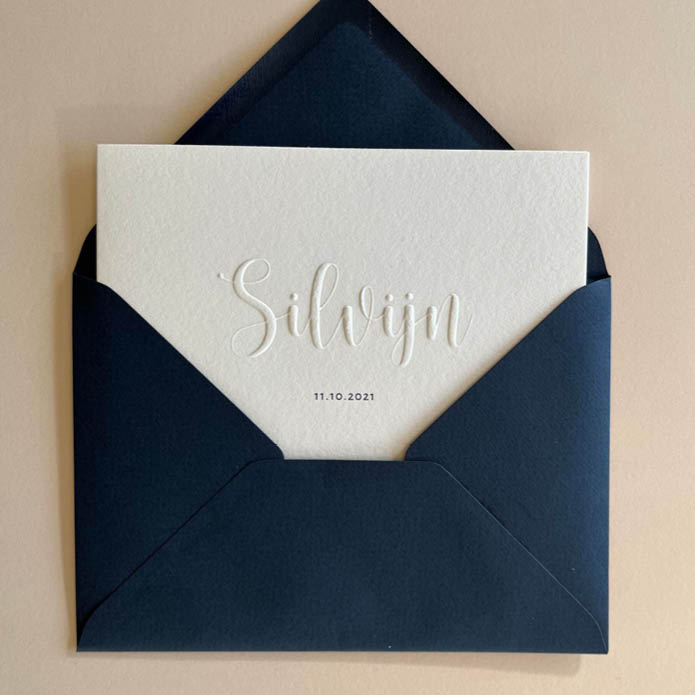 Geboortekaartjes preeg