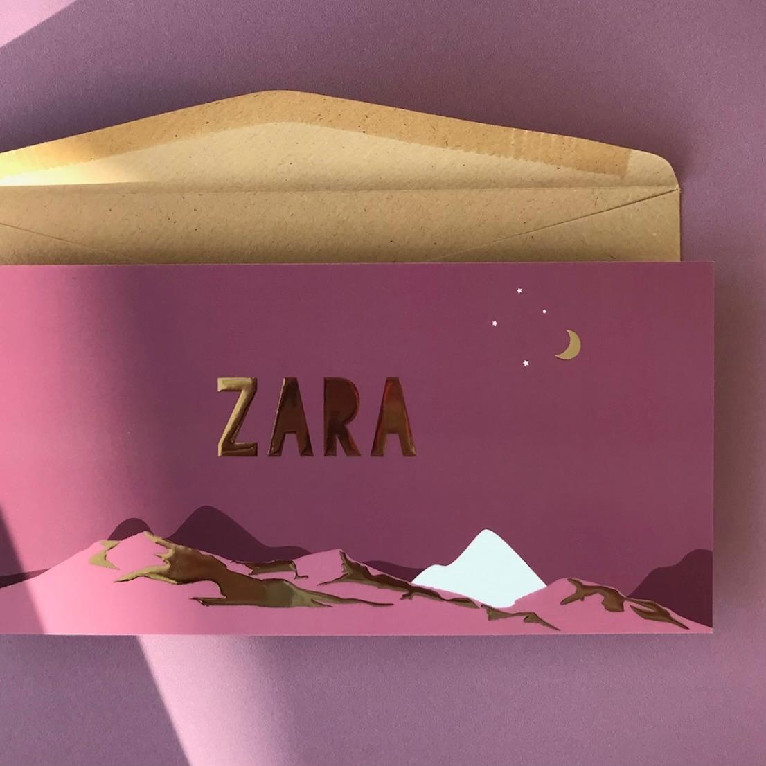 Zara gedrukt met digitale folieprint